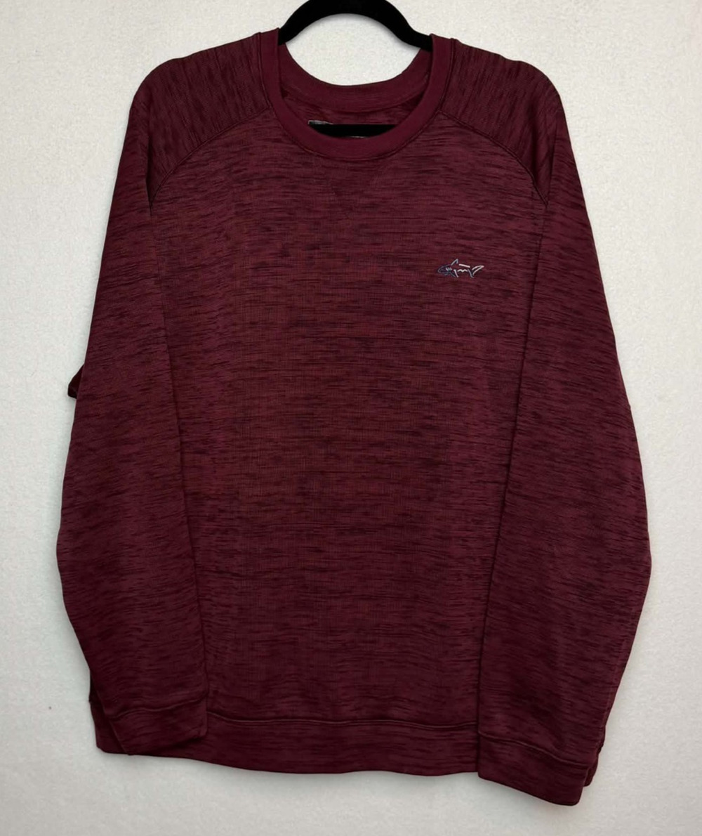 Greg Norman Sweatshirt Pullover Crewneck Maroon Men's Size XXL Shark Logo